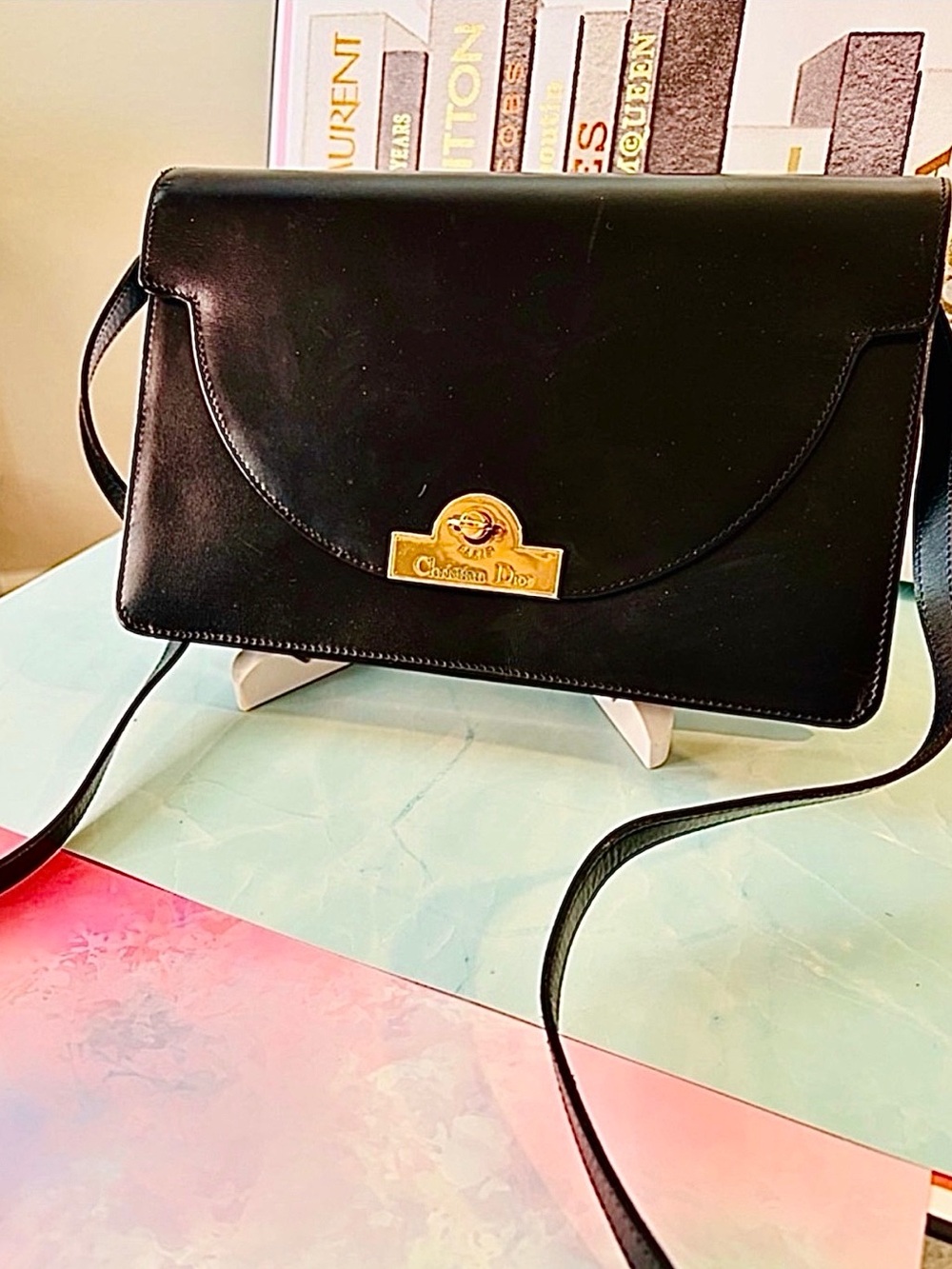 🖤 Christian Dior Vintage Black Leather Crossbody Bag ✨